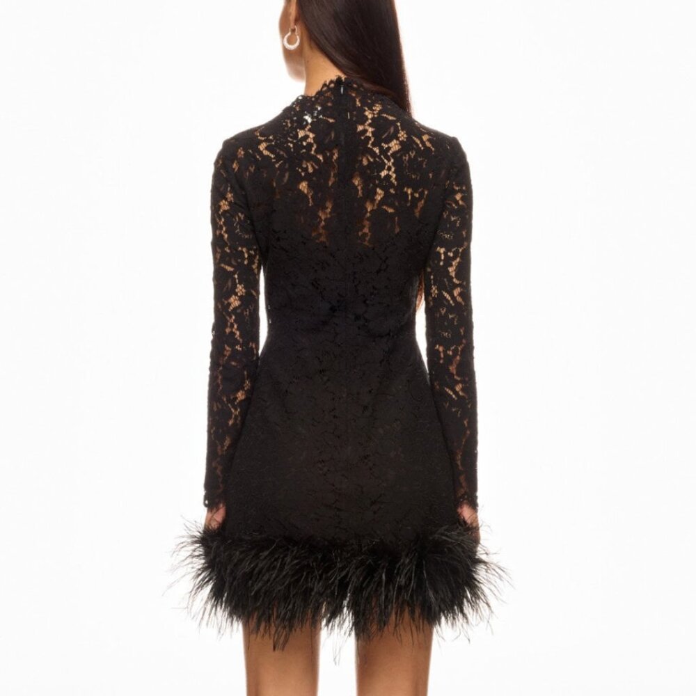 SAU LEE Mara Black Lace Dress Size 10 - Picture 3 of 12